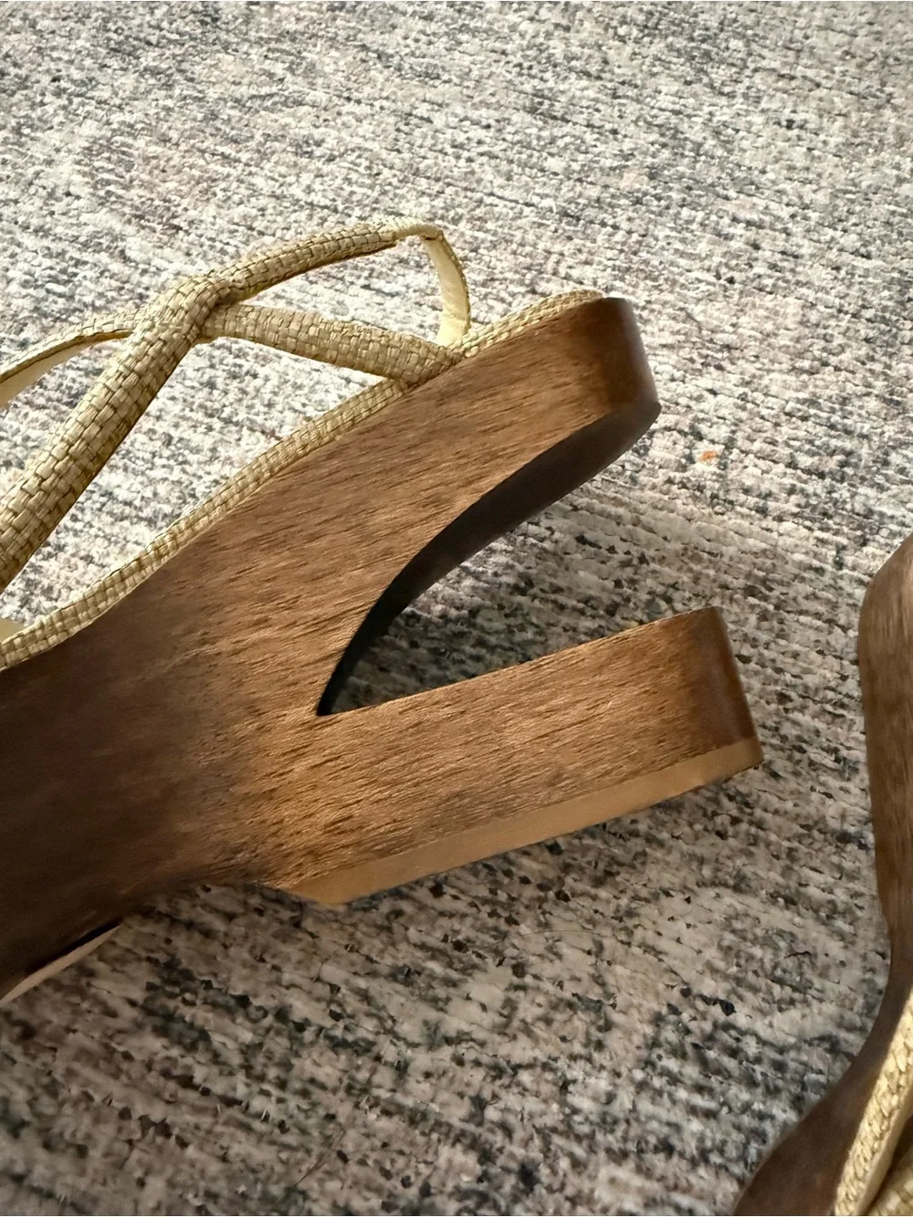 cult gaia Strappy Wood-Block Slingback Heels